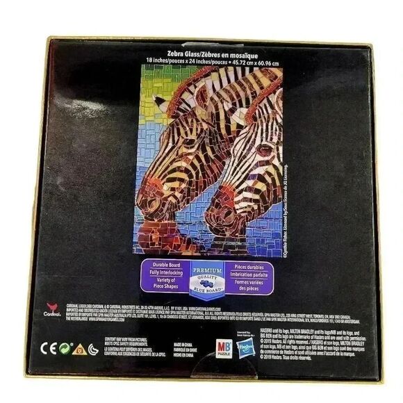 Big Ben Luxe Zebra Glass Mosaic 500 pc Jigsaw Puzzle - Picture 3 of 7